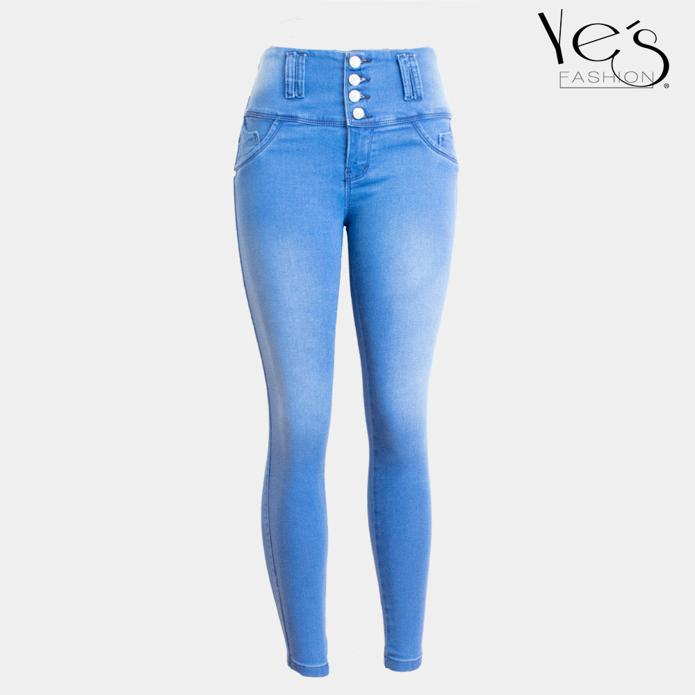 Jean para Mujer con Pretina alta - Color: Azul Claro (Mystique Collection)