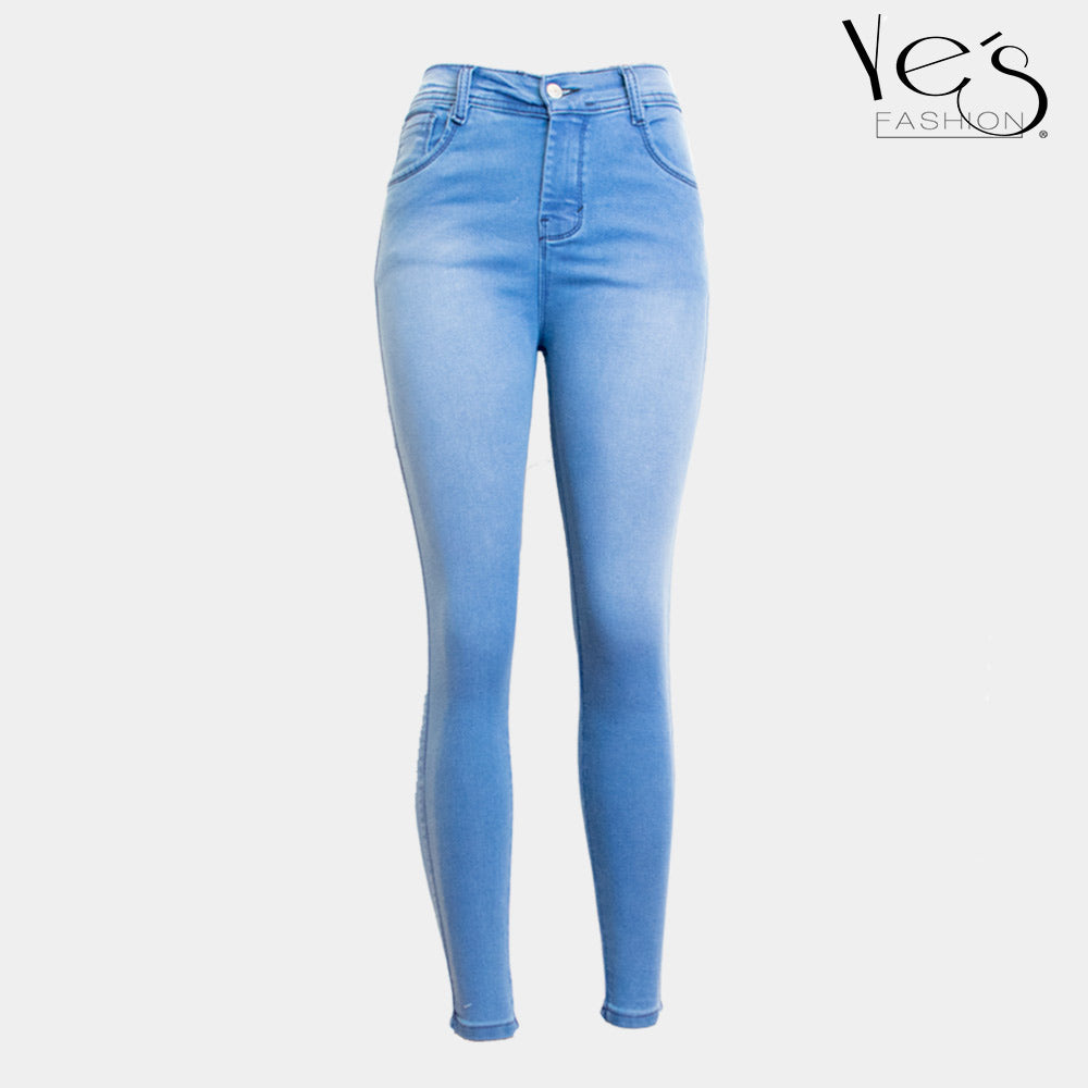 Jean de un boton para Mujer - Azul Claro (Essential Collection)
