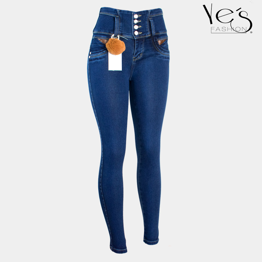 Jean para Mujer en Pretina alta/ PUSH UP - Color: Azul Oscuro (Perfect Collection)