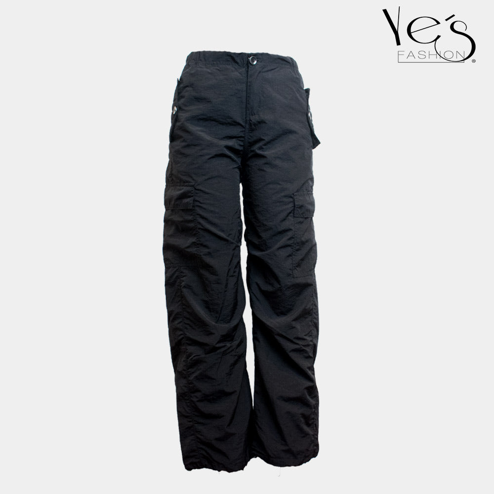 Pantalón Parachute para Mujer (Color : Negro)