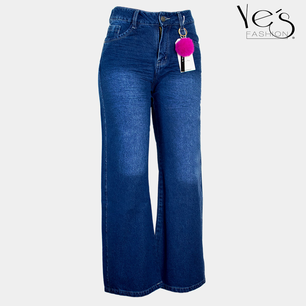 Jean para mujer anchos - Color: Azul Oscuro (Wide Legs, Palazzo Collections)