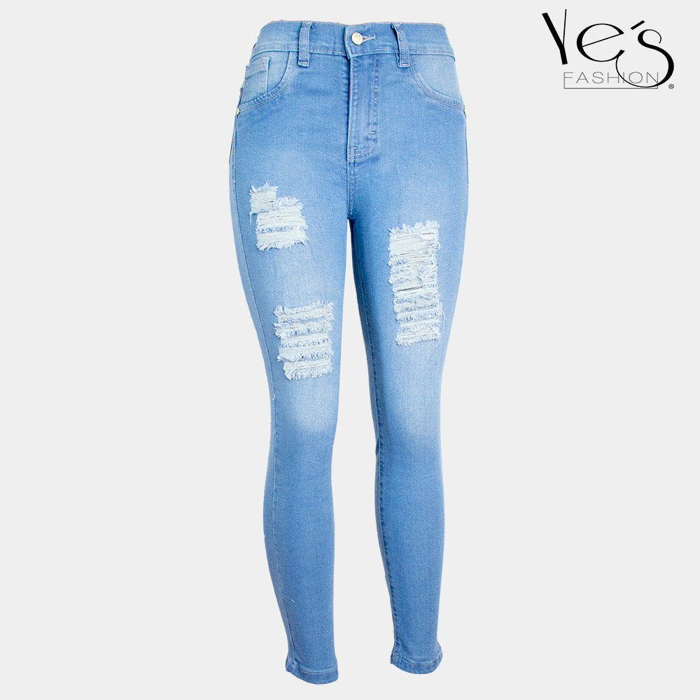 Jean para Mujer con rotos / Color: Celeste - (Urban Collection)