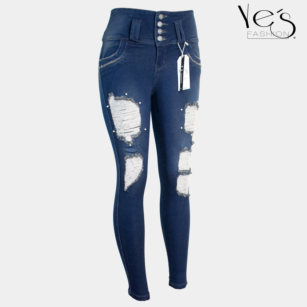 Jean para Mujer con rasgados / Color: Oscuro Verdoso (Urban Collection)