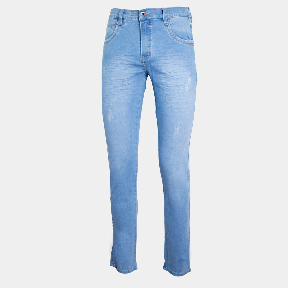 Jean de Hombre basta semi tubo - Colección: Arrugado Clásico (Color: Celeste)