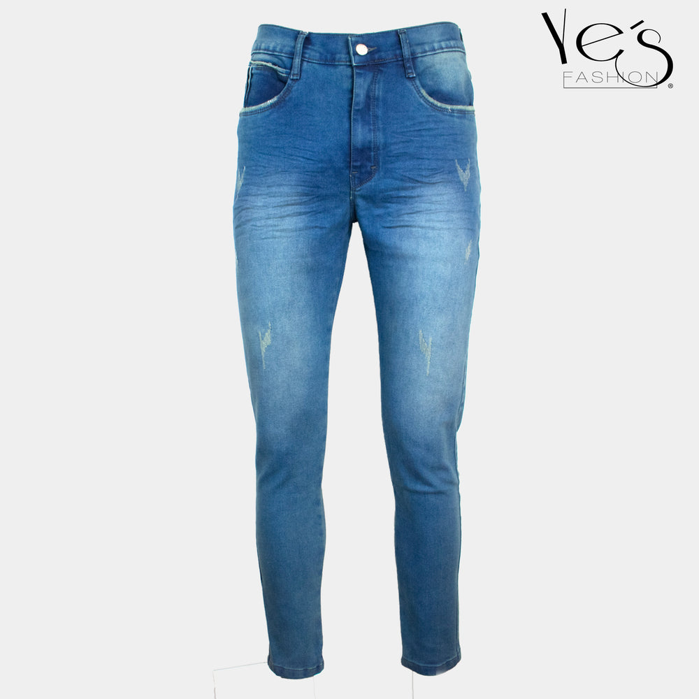 Jean para Caballero: Estilo Urbano en Tela Colombiana (Color: Celeste Verdoso)