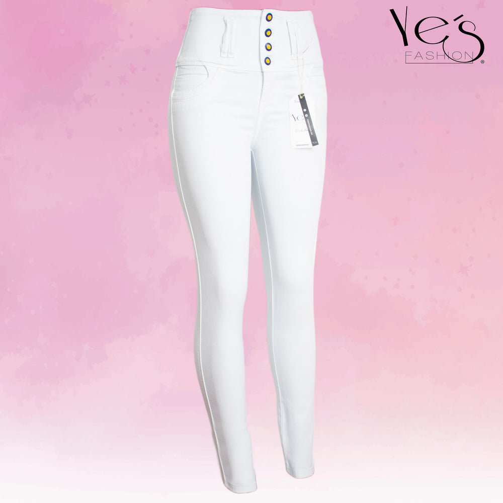 Jean para Mujer en 4 Botones - Blanco ( Linda Collection )