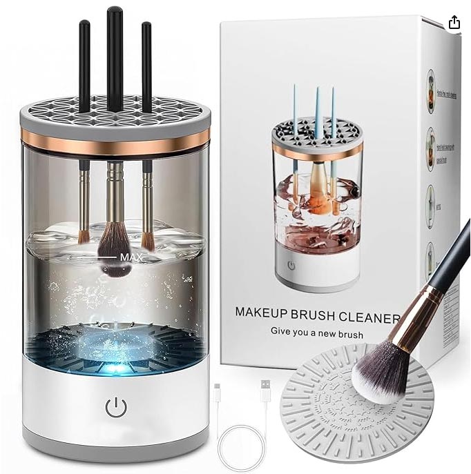 Limpiador Eléctrico de Brochas de Maquillaje, Máquina Rápida y Eficiente  para Limpieza Profunda de Todo Tipo de Brochas, Diseño Compacto y Portátil 