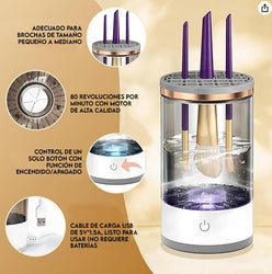 Limpiador Eléctrico de Brochas de Maquillaje, Máquina Rápida y Eficiente para Limpieza Profunda de Todo Tipo de Brochas, Diseño Compacto y Portátil para Viajes y Uso en Casa