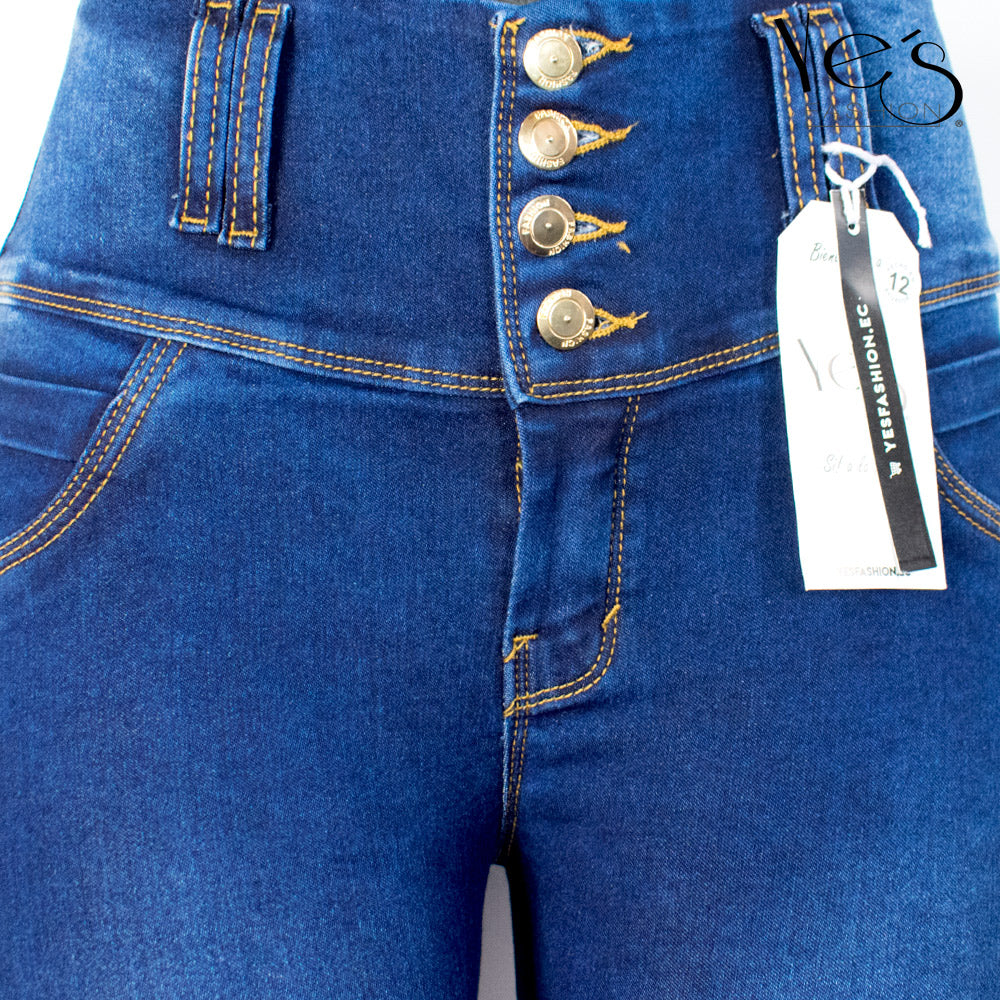 Nuevo! Jean para Mujer con Pretina alta - Color: Azul Oscuro (Denim Dynasty)