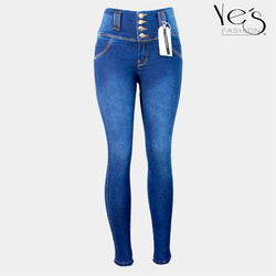 Nuevo! Jean para Mujer con Pretina alta - Color: Azul Oscuro (Denim Dynasty)