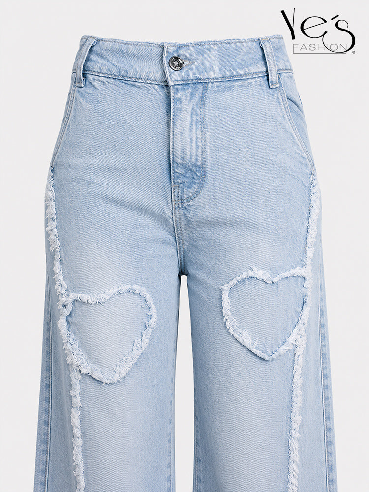 Wide Leg Corazones Desflecados
