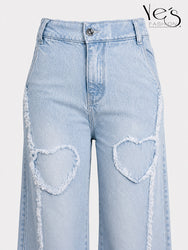 Wide Leg Corazones Desflecados