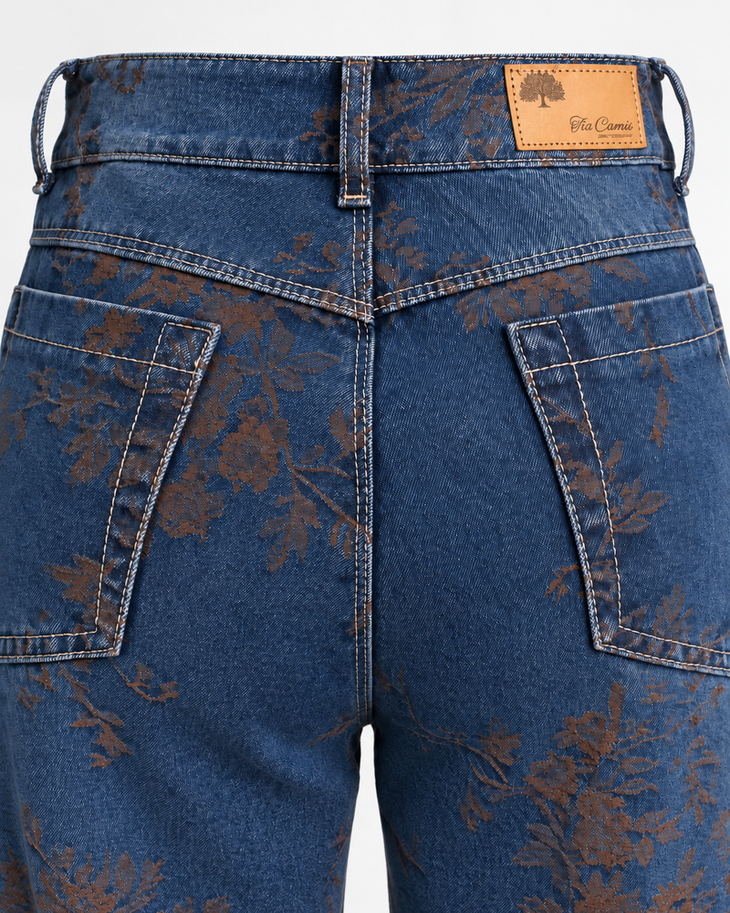 Jean Wide Leg Floral Vintage