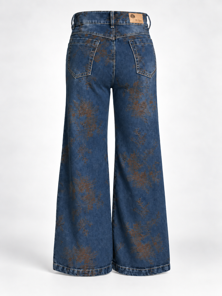 Jean Wide Leg Floral Vintage
