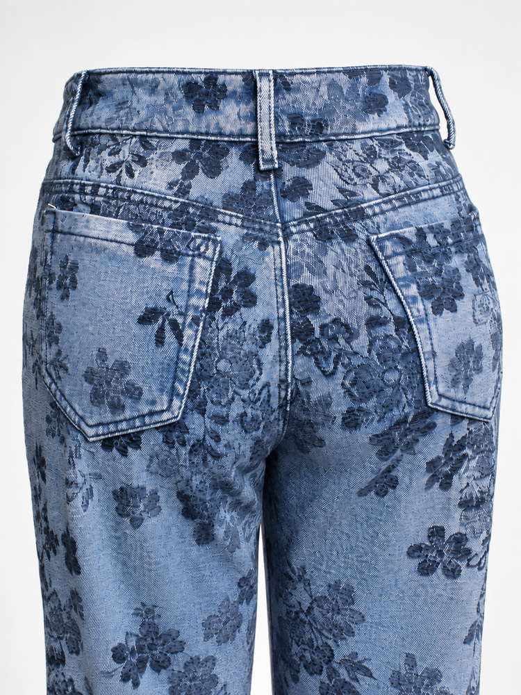 Jean Wide Leg Floral Garden