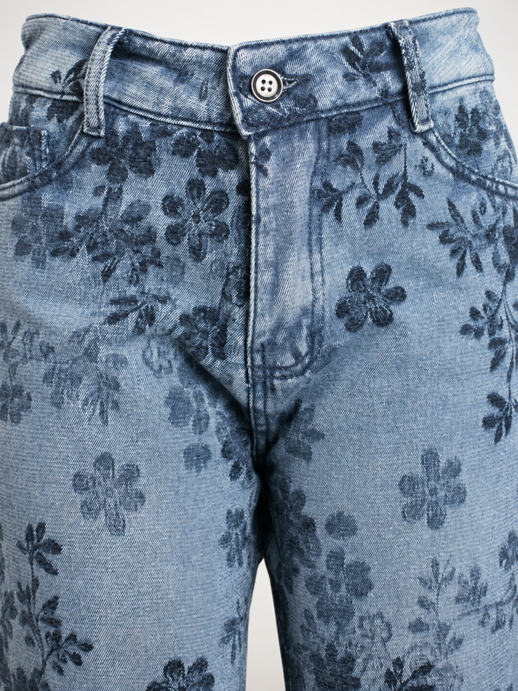Jean Wide Leg Floral Garden