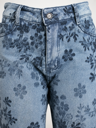 Jean Wide Leg Floral Garden