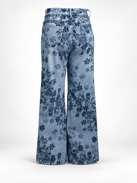Jean Wide Leg Floral Garden