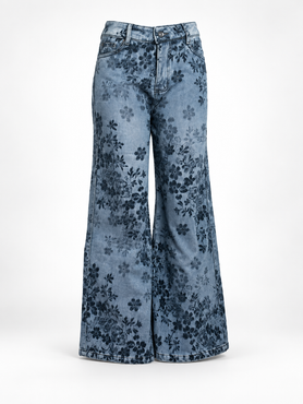 Jean Wide Leg Floral Garden