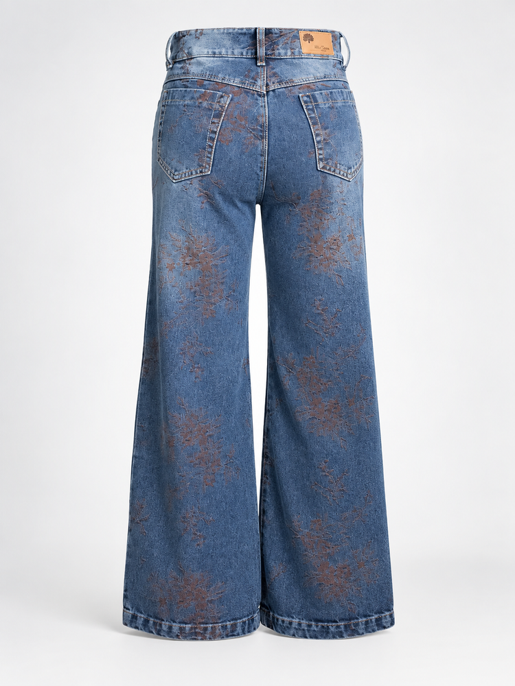 Jean Wide Leg Floral Vintage