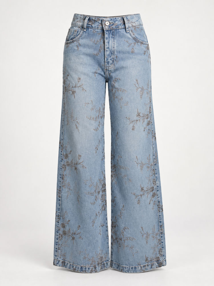 Jean Wide Leg Floral Vintage