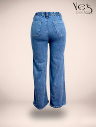 ✨Jean Moonlight Glow – Pretina Alta con Brillos (Azul Intenso)