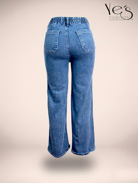 ✨Jean Moonlight Glow – Pretina Alta con Brillos