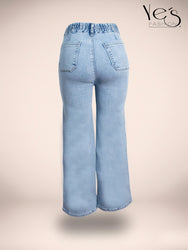 ✨Jean Moonlight Glow – Pretina Alta con Brillos (Celeste)