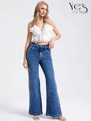 ✨Jean Moonlight Glow – Pretina Alta con Brillos (Azul Intenso)