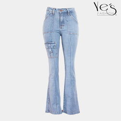 Jeans Flare para Mujer - Basta Acampanada - (Color: Celeste / Cargo Special)