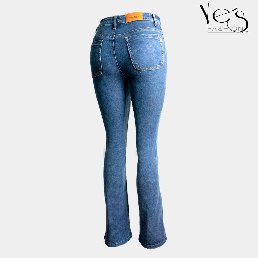 Jeans Flare para Mujer - Basta Acampanada - (Color: Azul Tradicional / Cargo Special)