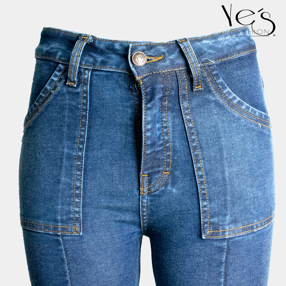 Jeans Flare para Mujer - Basta Acampanada - (Color: Azul Tradicional / Cargo Special)