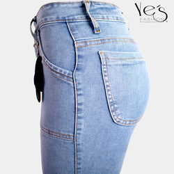 Jeans Flare para Mujer - Basta Acampanada - (Color: Celeste / Cargo Special)