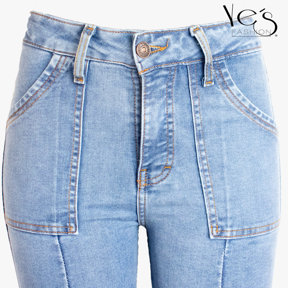 Jeans Flare para Mujer - Basta Acampanada - (Color: Celeste / Cargo Special)