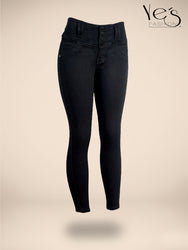 Jean Negro en 4 Botones – Corte Levanta Cola