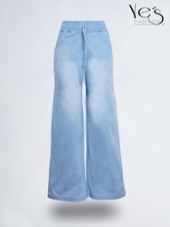 💗 Jean Palazzo Fluido – Pretina Elástica (Celeste)