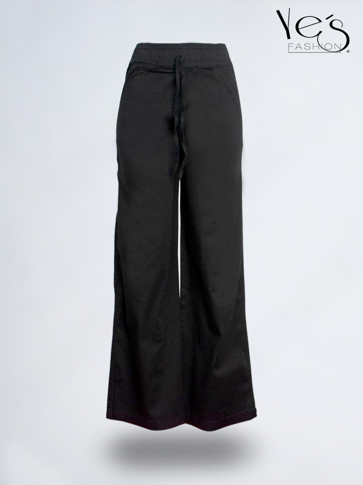 💗 Jean Palazzo Fluido – Pretina Elástica (Negro)