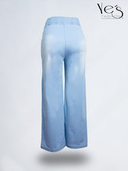 💗 Jean Palazzo Fluido – Pretina Elástica (Celeste)