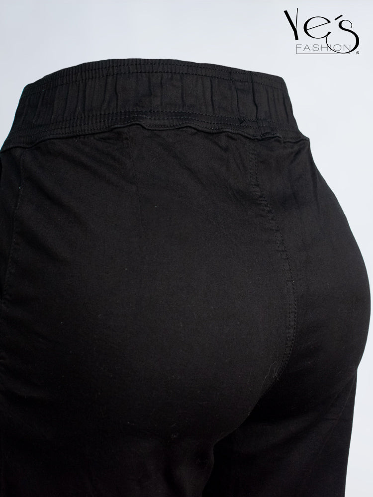 💗 Jean Palazzo Fluido – Pretina Elástica (Negro)