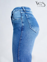 Jean Wide Flare / Semi Palazzo Pretina Alta (Azul Tradicional)