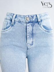 Jean Wide Flare / Semi Palazzo Pretina Alta (Celeste Hielo)