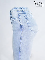 Jean Wide Flare / Semi Palazzo Pretina Alta (Celeste Hielo)