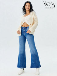 Jean Wide Flare / Semi Palazzo Pretina Alta (Azul Tradicional)