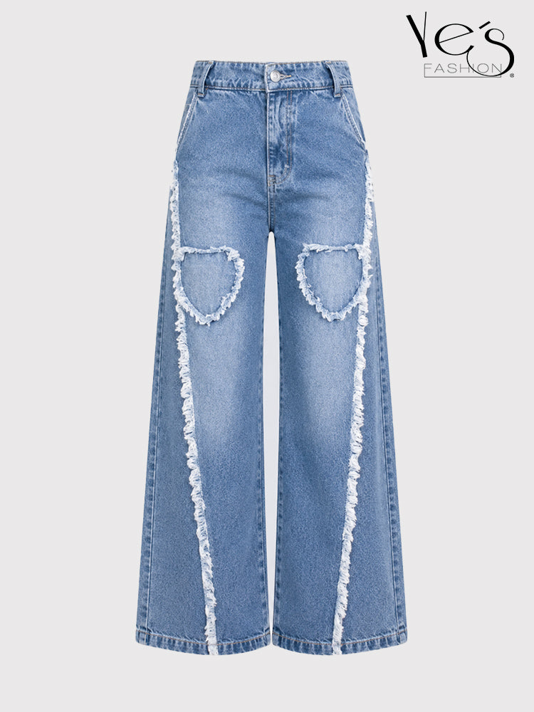 Wide Leg Corazones Desflecados