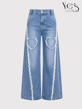 Wide Leg Corazones Desflecados