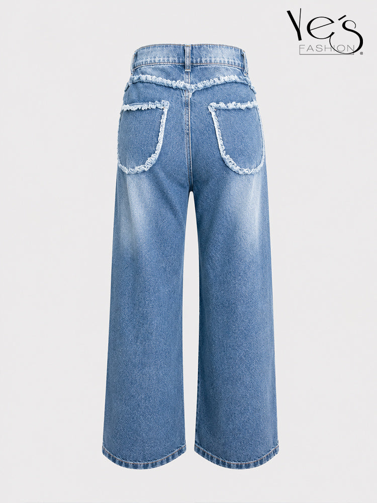 Wide Leg Corazones Desflecados