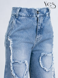 Wide Leg Corazones Desflecados