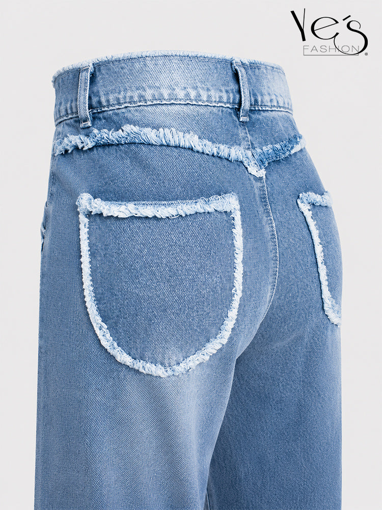 Wide Leg Corazones Desflecados