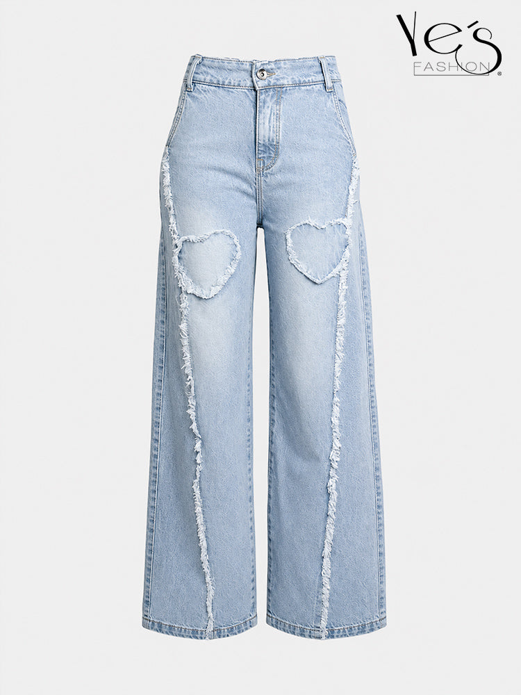 Wide Leg Corazones Desflecados
