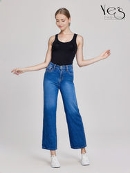 Jean Wide Leg Azul Tradicional